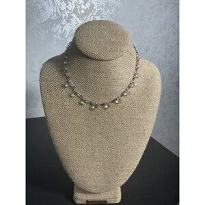 Crystal Drop Necklace With Adjustable Chain & Clasp